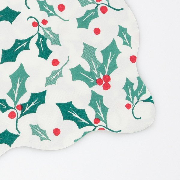 Papīra salvetes (16 gab.) Holly Pattern – Meri Meri-image-1