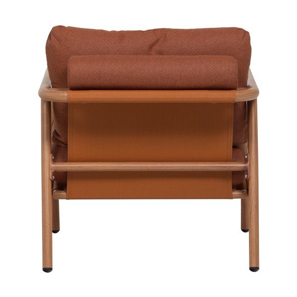 Terakotas oranžs metāla/polsterēts dārza atpūtas krēsls Cavero – WOOOD-image-4