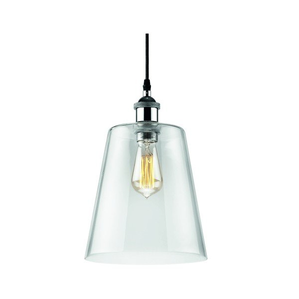 Melna piekaramā lampa ar stikla abažūru ø 20 cm Susana – LAMKUR-image-1