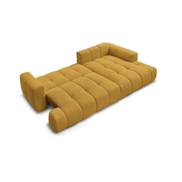 Sinepju dzeltens salokāms/ar uzglabāšanas vietu stūra dīvāns (ar labo stūri/ar zvilni) Fuji – Bobochic Paris-image-4