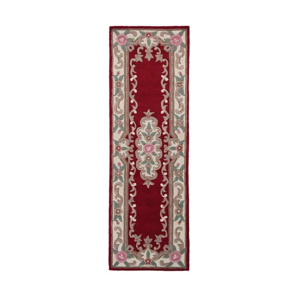 Sarkans vilnas paklājs Flair Rugs Aubusson, 67 x 210 cm