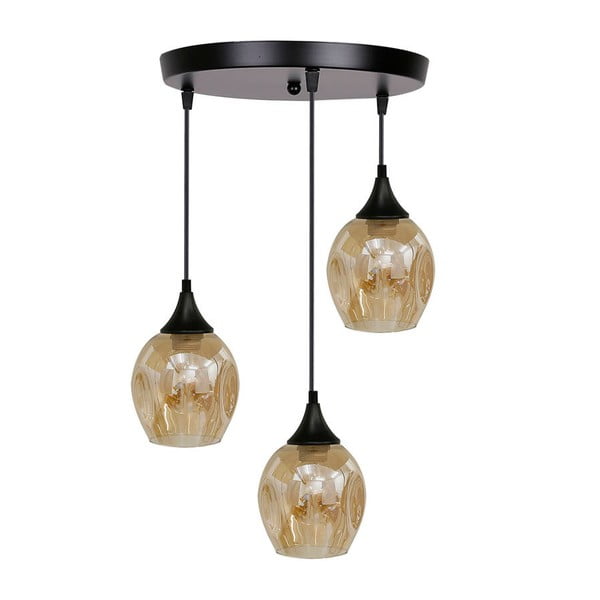 Melna piekaramā lampa ar stikla abažūru Aspa – Candellux Lighting
