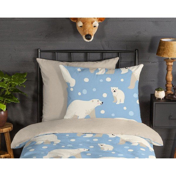 Flaneļa bērnu gultas veļa vienvietīgai gultai 140x200 cm – Good Morning-image-2