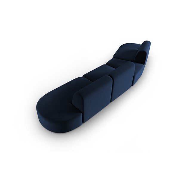 Zils samta dīvāns ar kreiso stūri 428 cm Paolo – Milo Casa-image-3