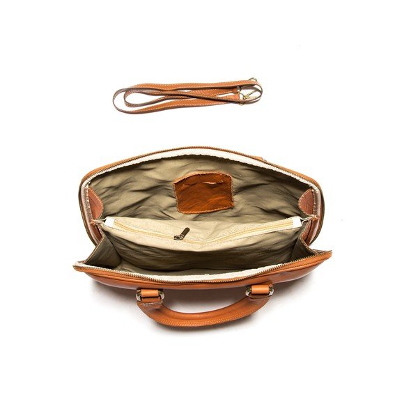 Ādas klēpjdatora soma Anna Luchini 2120 Cognac-image-3