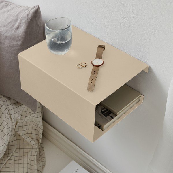 Bēšs daudzlīmeņu tērauda sienas plaukts 35 cm – ReCollector-image-1