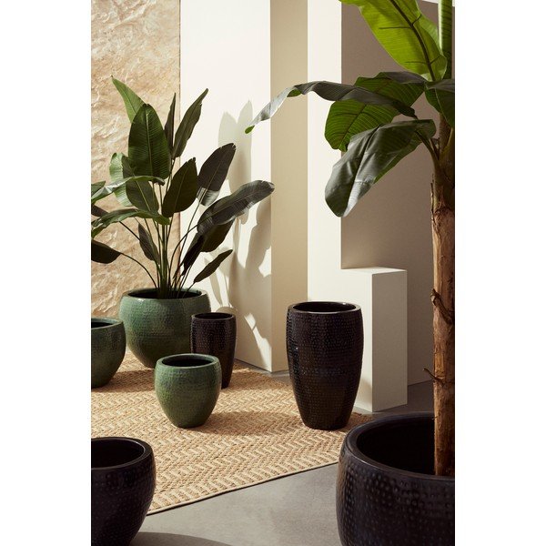 Metāla/emaljēti ar rokām radīti puķu podi (2 gab.) ø 45 cm Nirad – Bizzotto-image-1