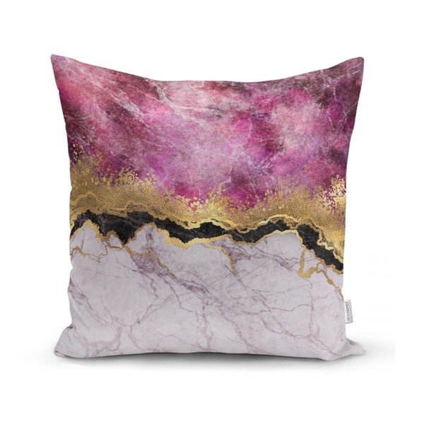 Spilvendrāna Minimalist Cushion Covers Marble With Pink And Gold, 45 x 45 cm
