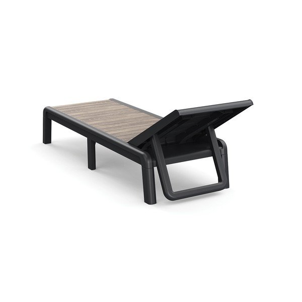 Tumši brūns plastmasas regulējams/saliekams dārza zvilnis Deco Porto – Keter-image-2