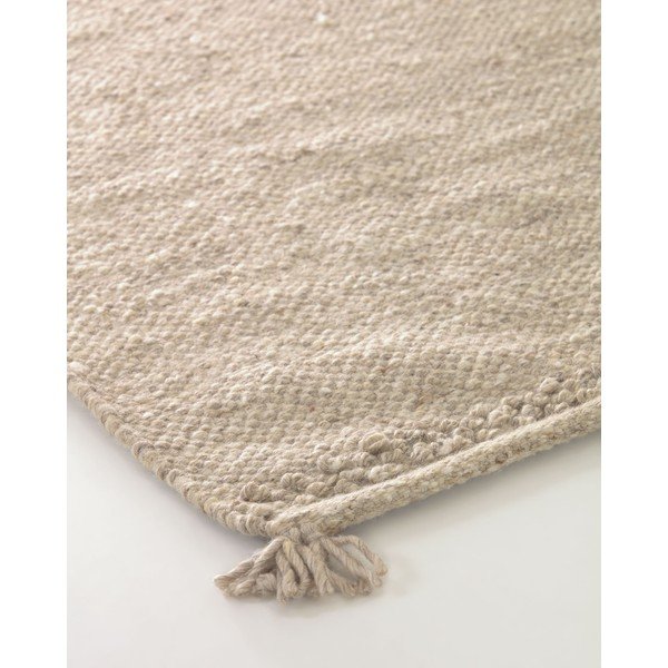 Krēmkrāsas paklājs no vilnas maisījuma 160x230 cm Carime – Kave Home-image-2