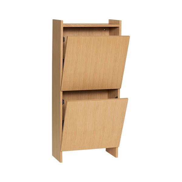 Dabīga toņa atverams apavu plaukts ar ozolkoka imitāciju 50x110x24 cm Forma – Hübsch-image-3