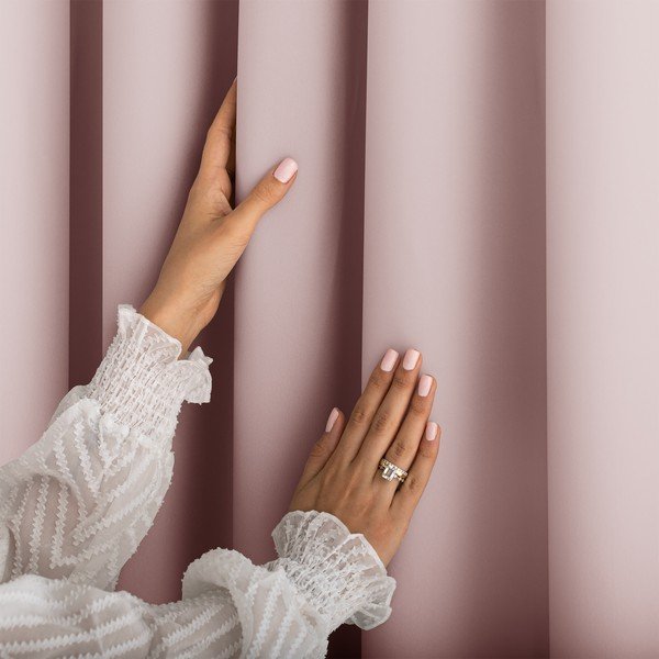 Dūmakaini rozā daļēji gaismu necaurlaidīgs aizkars 140x250 cm Carli Tie – Restilo-image-2