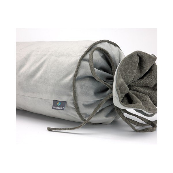 Pelēka spilvendrāna WeLoveBeds Silver Candy, ⌀ 20 x 58 cm-image-3
