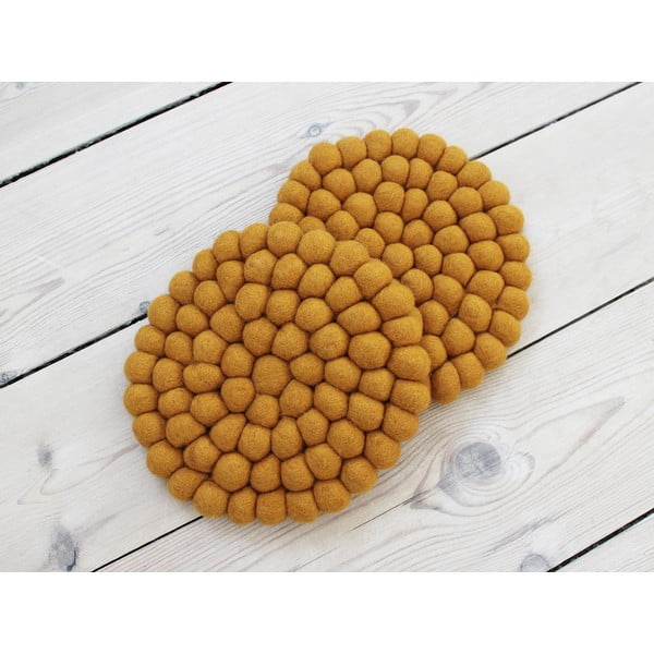 Sinepju dzeltens vilnas bumbiņu paliktnis Wooldot Ball Coaster, ⌀ 20 cm