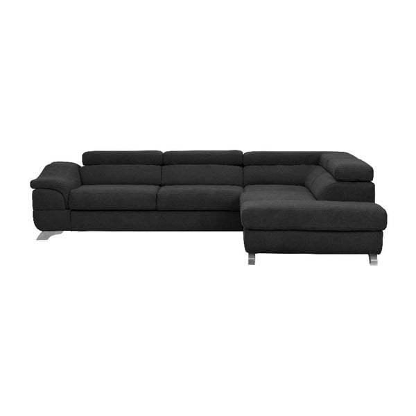 Tumši pelēks Windsor & Co Dīvāni Gamma dīvāns gulta ar uzglabāšanas vietu, labais stūris