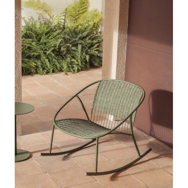 Zaļš dārza atpūtas krēsls Atrani – Kave Home-image-1