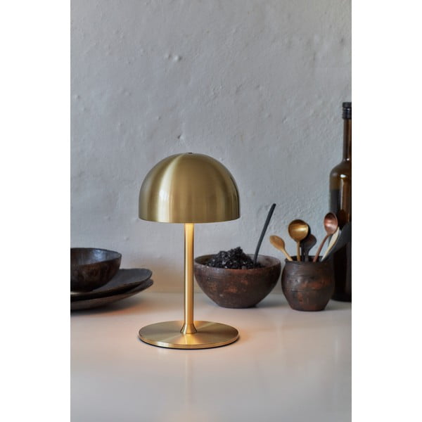 Misiņa krāsas LED galda lampa ar tālvadību un metāla abažūru (augstums 22 cm) Tim – Sirius-image-3