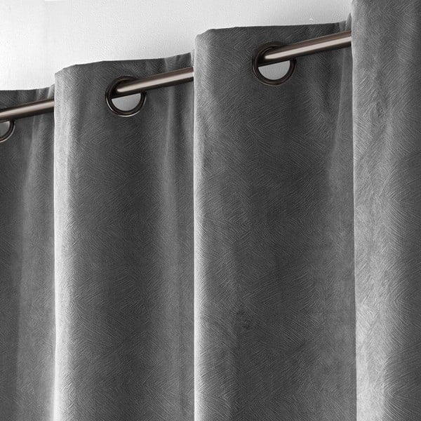 Antracīta pelēks samta aizkars 140x260 cm Olympe – douceur d'intérieur-image-3
