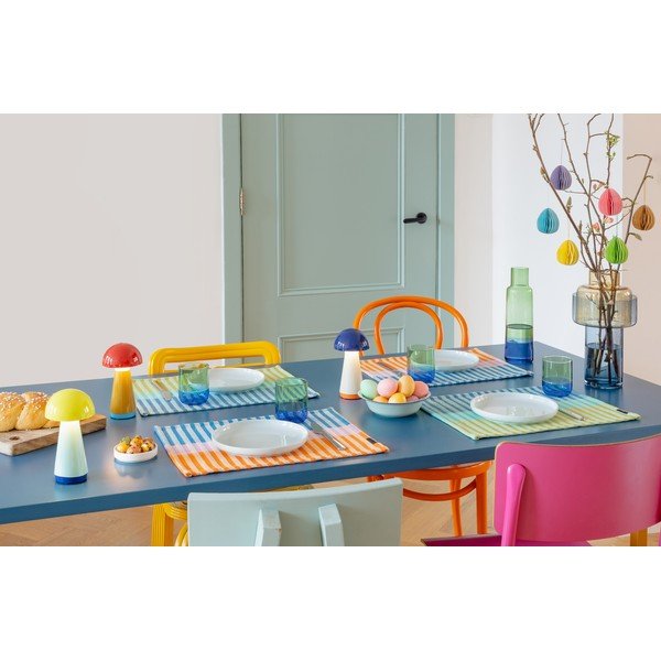 Dzeltena/gaiši zila LED galda lampa ar regulējamu spilgtumu (augstums 18 cm) Bobbi – Remember-image-4