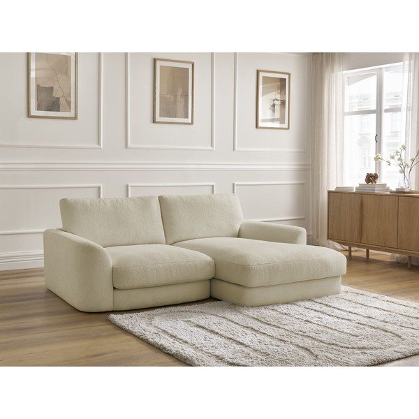 Bēšs stūra dīvāns no buklē auduma (ar labo stūri/ar zvilni) Leonore – Bobochic Paris-image-4