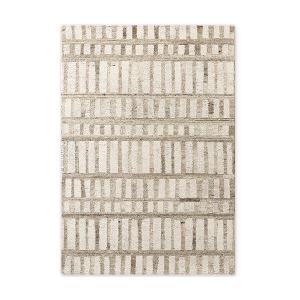 Krēmkrāsas ar rokām darināts vilnas paklājs 120x180 cm Boho 1.0 Linara – Vikosa
