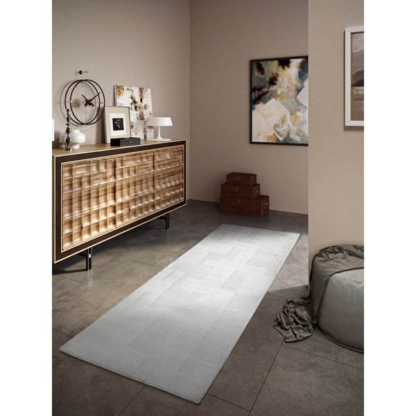 Krēmkrāsas ar rokām darināts vilnas celiņa paklājs 80x250 cm Wilhelmine – Villeroy&Boch-image-1