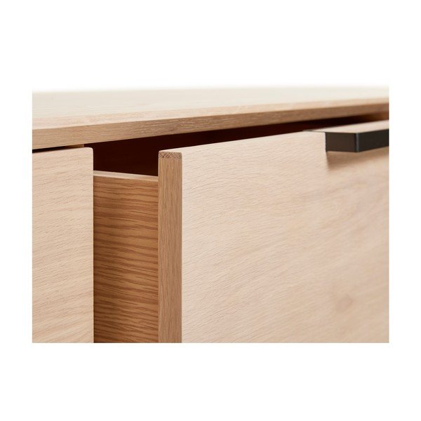 Balta ozolkoka zema kumode ar 3 durvīm Unique Furniture Vivara-image-3