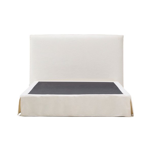 Balta polsterēta divvietīga gulta 160x200 cm Jaira – Kave Home-image-3