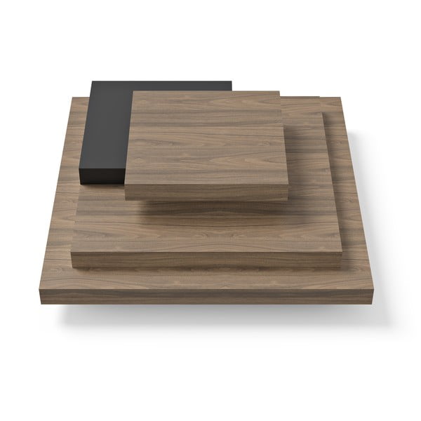 Melns/dabīga toņa žurnālgaldiņš ar riekstkoka imitāciju 110x110 cm Slate – TemaHome-image-3