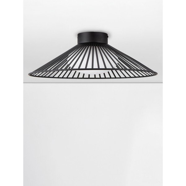 Matēti melna metāla LED griestu lampa ar stikla abažūru Brume – Nova Luce-image-4