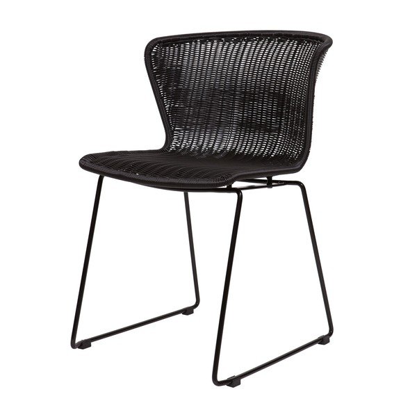 Melni mākslīgās rotangpalmas dārza krēsli (2 gab.) Wings – WOOOD