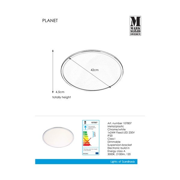 Griestu lampa Markslöjd Planet Plafond, ⌀ 42 cm-image-2