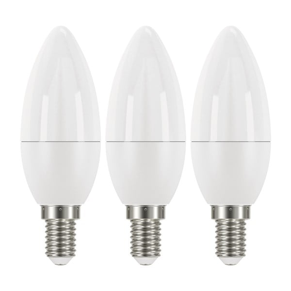 LED spuldzītes komplektā ar 3 spuldzēm Classic Candle Neutral White, 5W E14 - EMOS