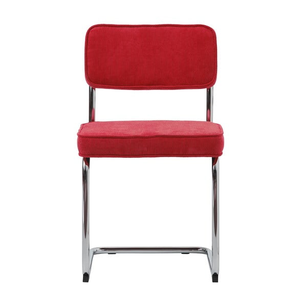 Sarkans velveta pusdienu krēsls Rupert – Unique Furniture-image-3