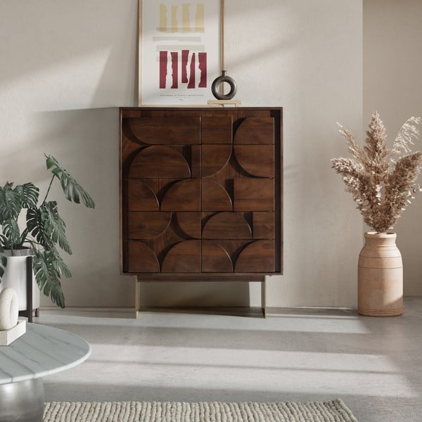 Brūns mango masīvkoka skapītis 90x120x40 cm Trisha – MOME-image-1