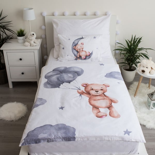 Kokvilnas bērnu gultas veļa 100x135 cm Teddy Bear – Jerry Fabrics-image-1
