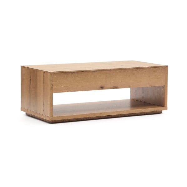 Dabīga toņa žurnālgaldiņš ar ozolkoka imitāciju 60x120 cm Alguema – Kave Home-image-3