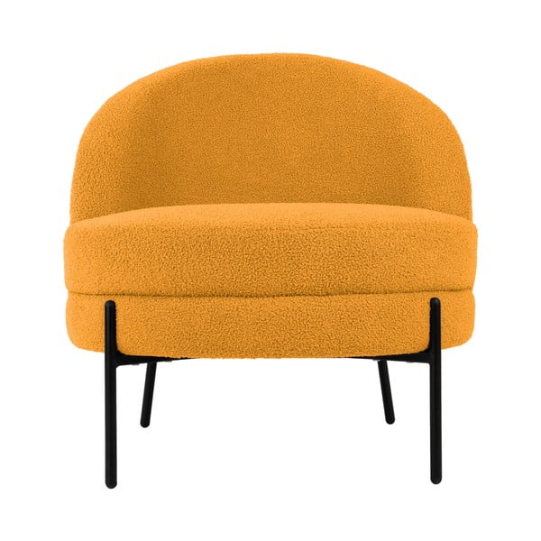 Okera dzeltens atpūtas krēsls no buklē auduma Noble – Leitmotiv