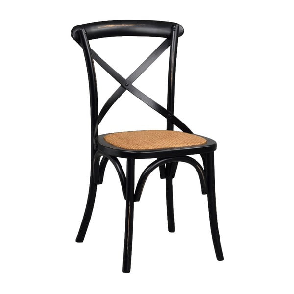 Melns ēdamistabas krēsls ar rotangpalmas ceļojumu Rowico Gaston