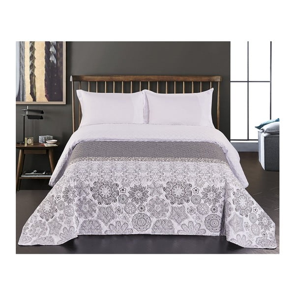 Balts un pelēks divpusējs mikrošķiedras pārklājs DecoKing Alhambra, 220 x 240 cm-image-4