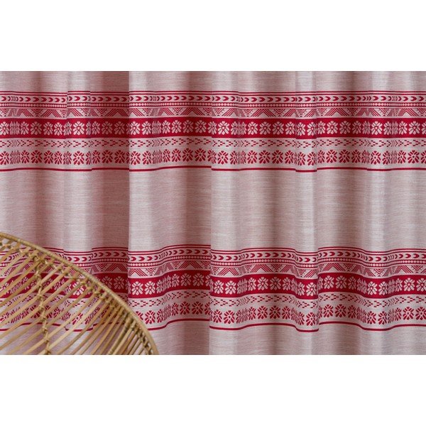 Sarkans/bēšs aizkars 140x255 cm Doina – Mendola Fabrics-image-3