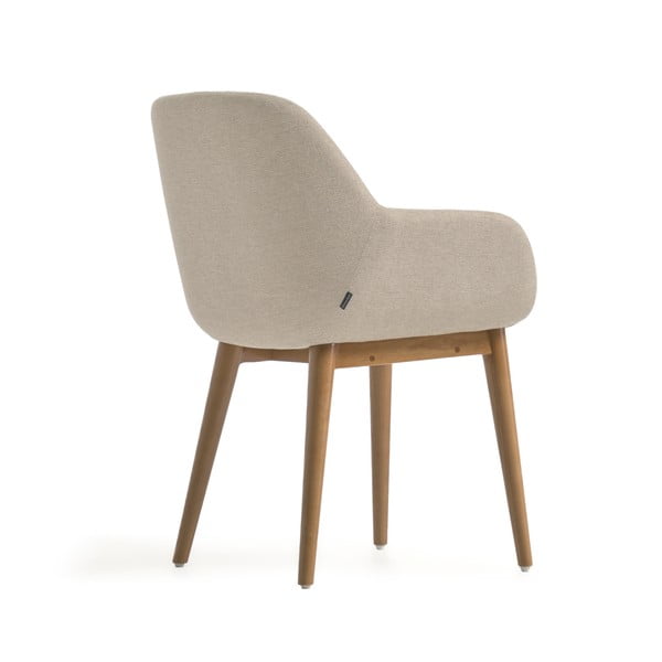 Bēšs polsterēts ēdamistabas krēsls ar roku balstiem Konna – Kave Home-image-4