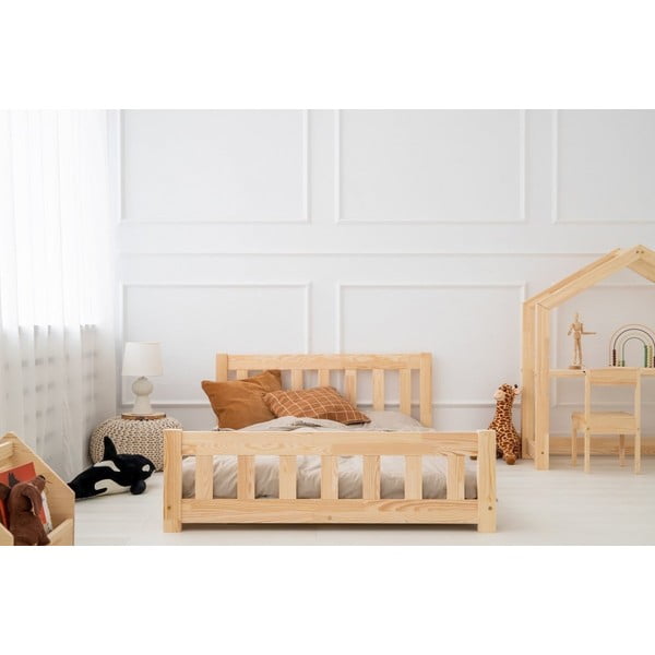 Dabīga toņa priedes masīvkoka bērnu gulta 80x200 cm CPN – Adeko
