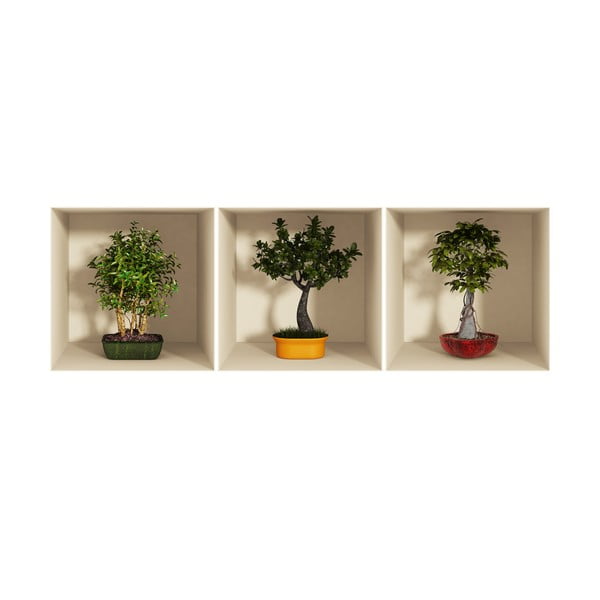 3 uzlīmju komplekts ar 3D efektu Ambiance Bonsai Trees-image-2