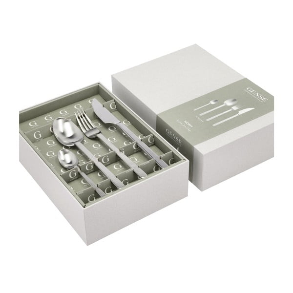 Sudraba krāsas nerūsējošā tērauda galda piederumi (16 gab.) Norm – Gense-image-3