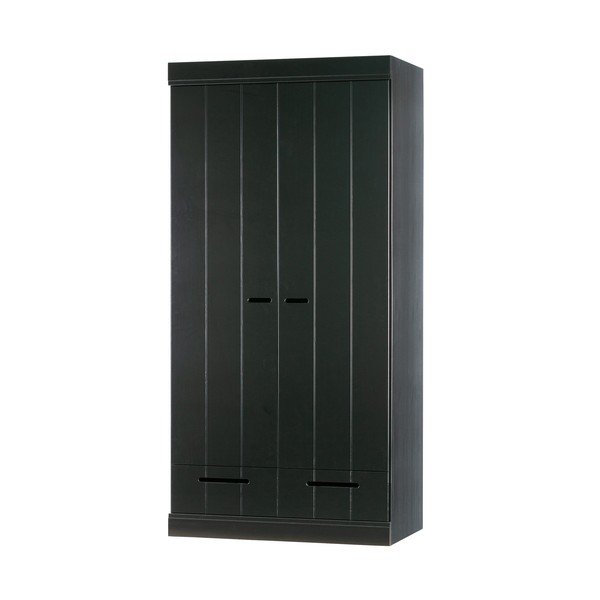Melns priedes drēbju skapis 94x195 cm Connect – WOOOD-image-3