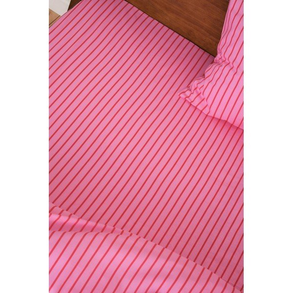 Rozā palags no organiskās kokvilnas  ar gumiju 180x200 cm Sima – Jotex-image-2