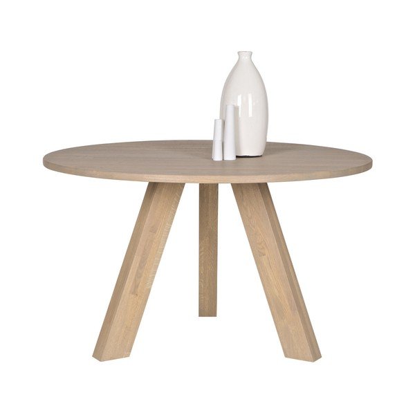 Ēdamgalds no balināta ozola WOOOD Rhonda, Ø 129 cm-image-1