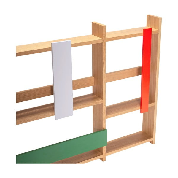 Dabīga toņa daudzlīmeņu sienas plaukts ar ozolkoka imitāciju 110 cm Arki – Hübsch-image-3