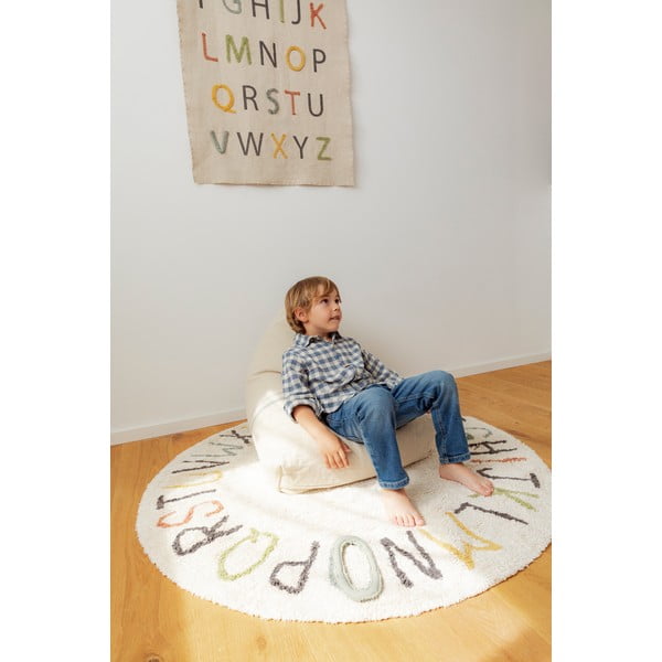 Krēmkrāsas kokvilnas bērnu rotaļu paklājs ø120 cm ABC Color and Letters – Lorena Canals-image-4